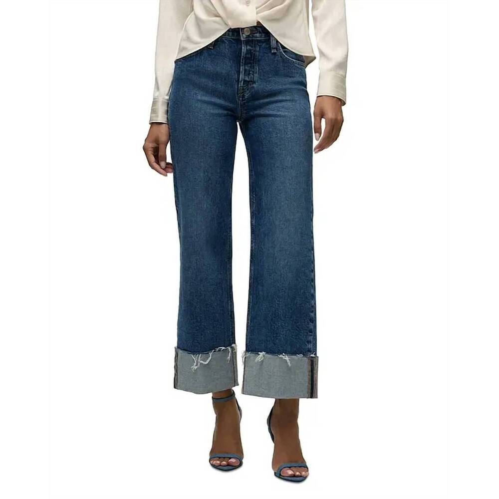 NEW HUDSON rosie wide leg ankle cuff jeans in mallorca